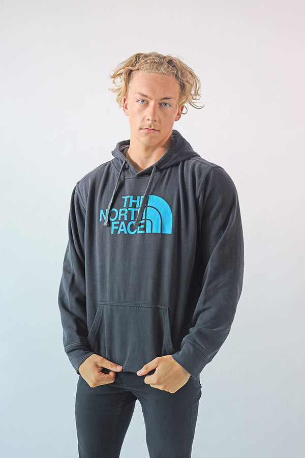 Vintage NORTH FACE (Black/Blue) Hoodie - L